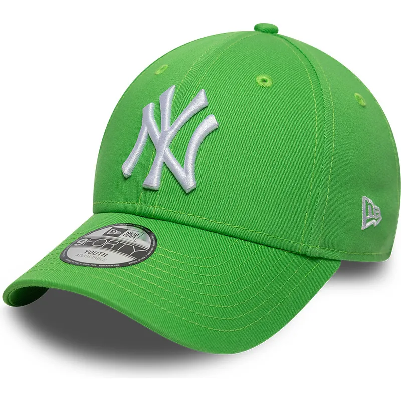 cappellino-curvo-verde-regolabile-per-bambino-9forty-essential-dei-new-york-yankees-mlb-di-new-era