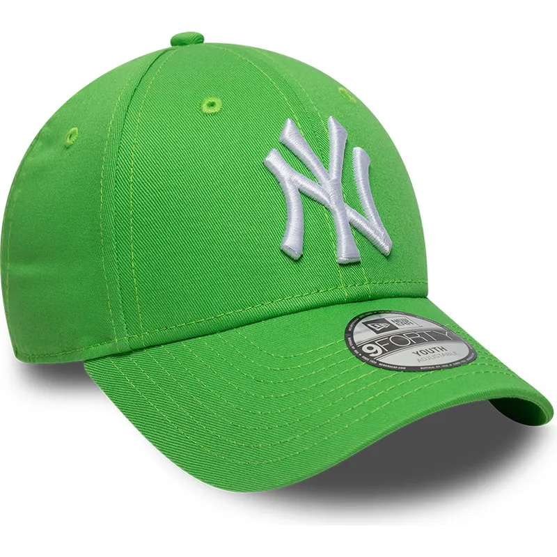 cappellino-curvo-verde-regolabile-per-bambino-9forty-essential-dei-new-york-yankees-mlb-di-new-era