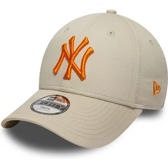 Cap curbată beige adjustable strap pentru copii 9FORTY League Essential de New York Yankees MLB de New Era