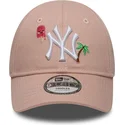 new-era-curved-brim-youth-9forty-summer-icon-new-york-yankees-mlb-pink-adjustable-cap