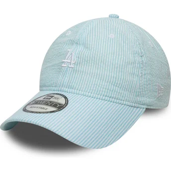 Șepci curbată albastru reglabilă 9TWENTY Seersucker de Los Angeles Dodgers MLB de New Era