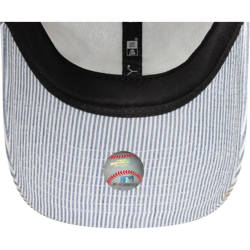 casquette-courbee-bleue-marine-ajustable-9twenty-seersucker-new-york-yankees-mlb-new-era