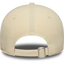 beige-gebogene-verstellbare-damenkappe-9forty-mini-cord-der-new-york-yankees-mlb-von-new-era