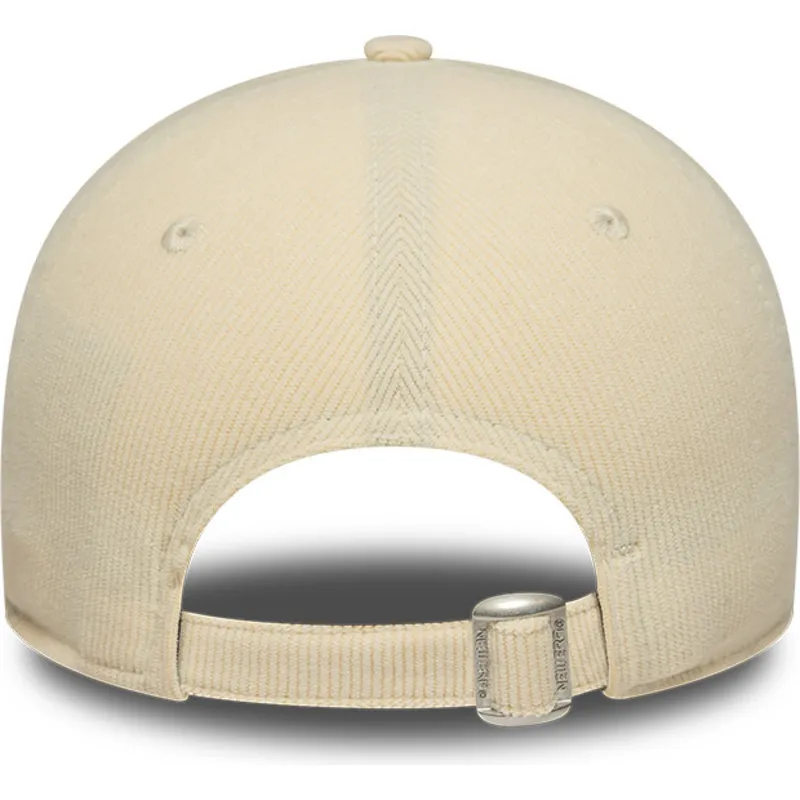 gorra-curva-beige-ajustable-para-mujer-9forty-mini-cord-de-new-york-yankees-mlb-de-new-era