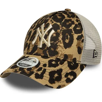 Șepci curbată camionagiu leopard snapback 9FORTY M-Crown A Frame Leopard de New York Yankees MLB de New Era