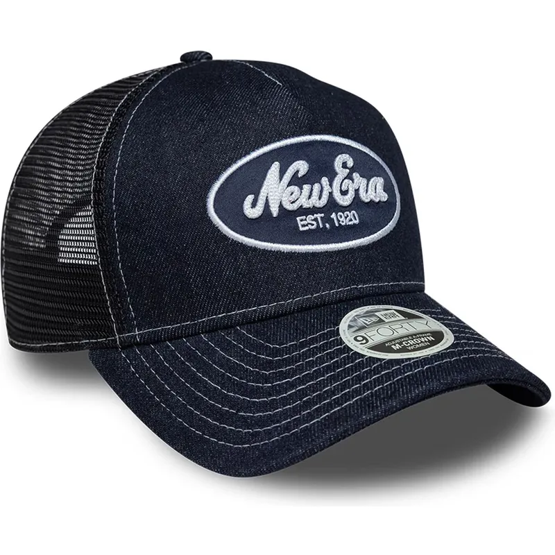 damen-trucker-cap-marineblau-9forty-m-crown-a-frame-von-new-era