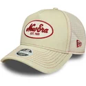 beige-trucker-cap-fur-damen-9forty-m-crown-a-frame-von-new-era