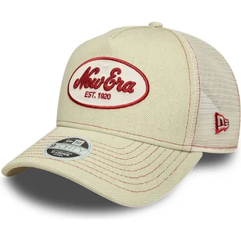 Șepci curbată bej snapback 9FORTY M-Crown A Frame de New Era