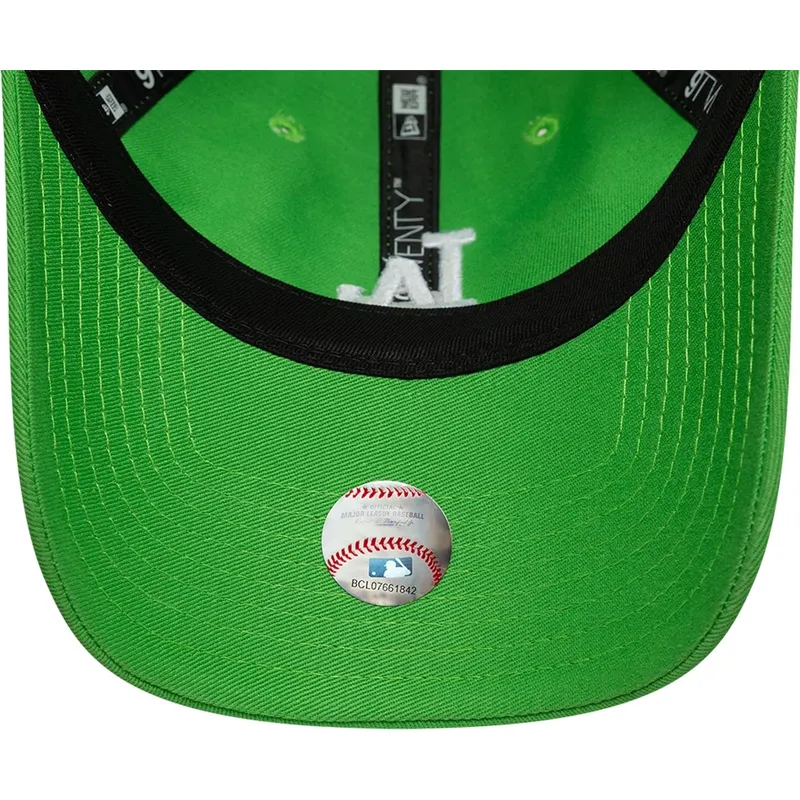 grune-verstellbare-curved-cap-fur-damen-9twenty-league-essential-midi-der-los-angeles-dodgers-mlb-von-new-era