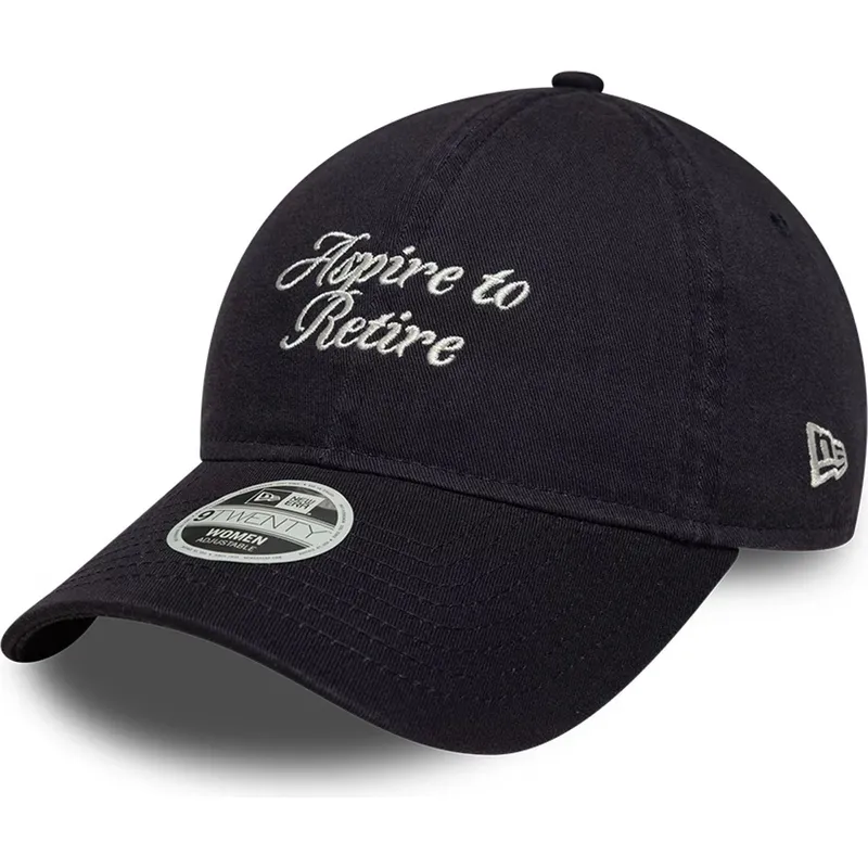 cappellino-curvo-blu-navy-regolabile-da-donna-9twenty-aspire-to-retire-slogan-di-new-era