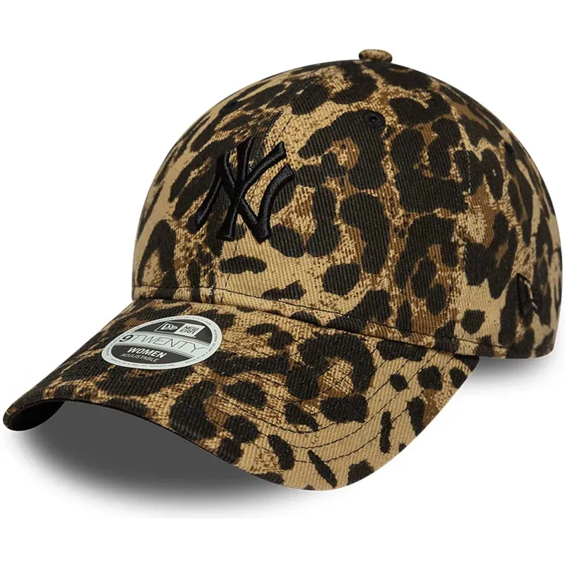 cappellino-curvo-leopardato-regolabile-con-logo-nero-da-donna-9twenty-leopard-dei-new-york-yankees-mlb-di-new-era