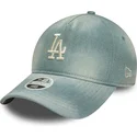 casquette-courbee-bleue-ajustable-pour-femme-9twenty-a-frame-denim-los-angeles-dodgers-mlb-new-era