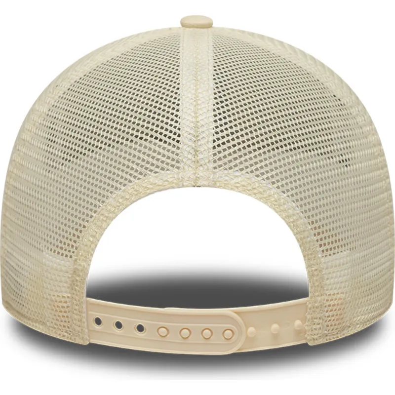 gorra-trucker-beige-con-logo-azul-para-mujer-9forty-a-frame-floral-de-los-angeles-dodgers-mlb-de-new-era