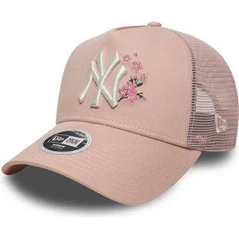 Cappellino trucker rosa da donna 9FORTY A Frame Floral dei New York Yankees MLB di New Era