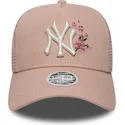 gorra-trucker-rosa-para-mujer-9forty-a-frame-floral-de-new-york-yankees-mlb-de-new-era