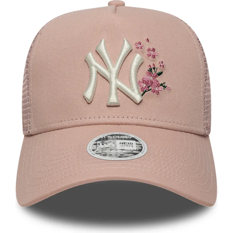 cappellino-trucker-rosa-da-donna-9forty-a-frame-floral-dei-new-york-yankees-mlb-di-new-era