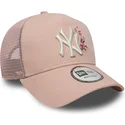 epci-curbata-roz-snapback-9forty-a-frame-floral-de-new-york-yankees-mlb-de-new-era