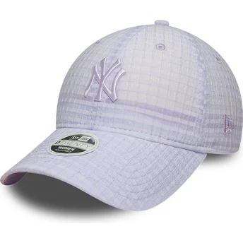 Șepci curbată violet reglabilă 9TWENTY Seersucker de New York Yankees MLB de New Era