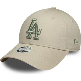 Șepci curbată bej bandă reglabilă 9FORTY League Essential de Los Angeles Dodgers MLB de New Era