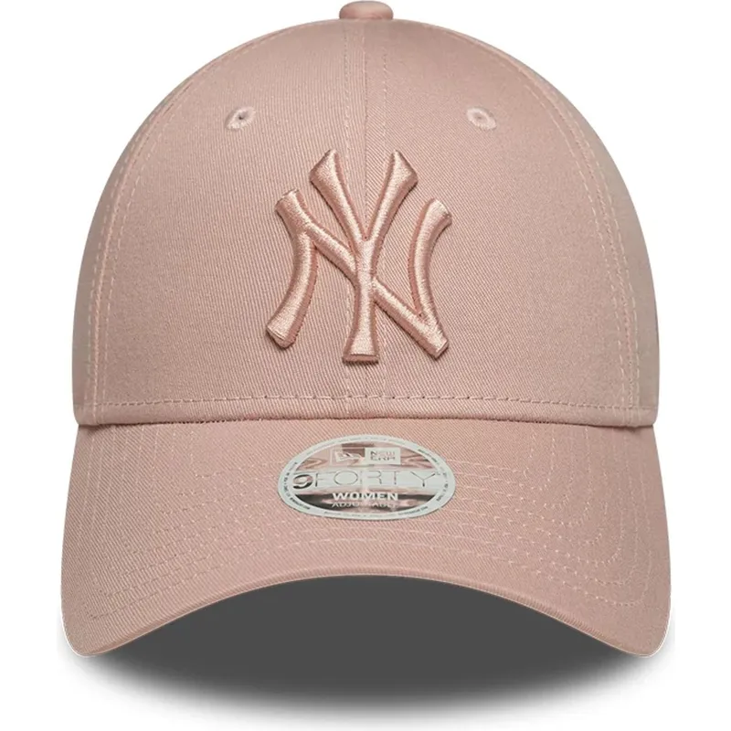 rozowa-regulowana-czapka-z-zakrzywionym-daszkiem-z-rozowym-logo-dla-kobiet-9forty-league-essential-new-york-yankees-mlb-new-era