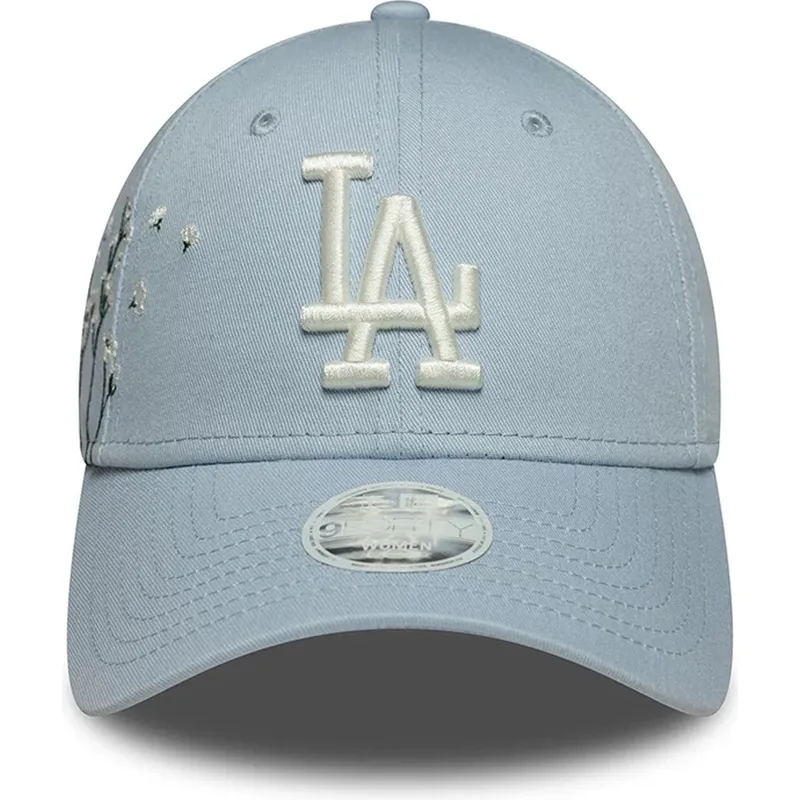 new-era-curved-brim-women-9forty-floral-icon-los-angeles-dodgers-mlb-blue-adjustable-cap