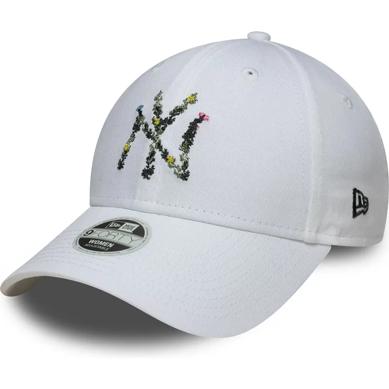 biala-regulowana-czapka-z-zakrzywionym-daszkiem-dla-kobiet-9forty-floral-infill-new-york-yankees-mlb-new-era