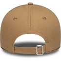 braune-gebogene-verstellbare-damenkappe-9forty-linen-der-los-angeles-dodgers-mlb-von-new-era