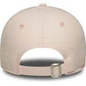 hellrosa-gebogene-verstellbare-damenkappe-9forty-linen-der-new-york-yankees-mlb-von-new-era