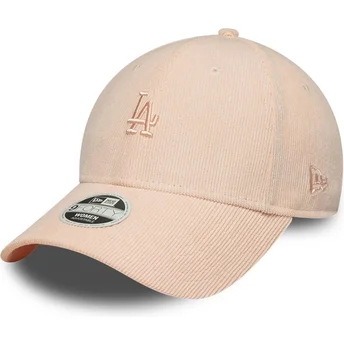 Casquette courbée rose ajustable avec logo rose pour femme 9FORTY Mini Cord Los Angeles Dodgers MLB New Era