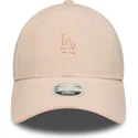 cappellino-curvo-rosa-regolabile-con-logo-rosa-da-donna-9forty-mini-cord-dei-los-angeles-dodgers-mlb-di-new-era