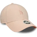 casquette-courbee-rose-ajustable-avec-logo-rose-pour-femme-9forty-mini-cord-los-angeles-dodgers-mlb-new-era