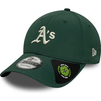 Cappellino curvo verde regolabile 9FORTY Recycled Midi di Oakland Athletics MLB di New Era