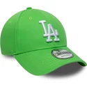 cappellino-con-visiera-curva-verde-chiaro-regolabile-con-logo-bianco-9forty-league-essential-dei-los-angeles-dodgers-mlb-di-new-