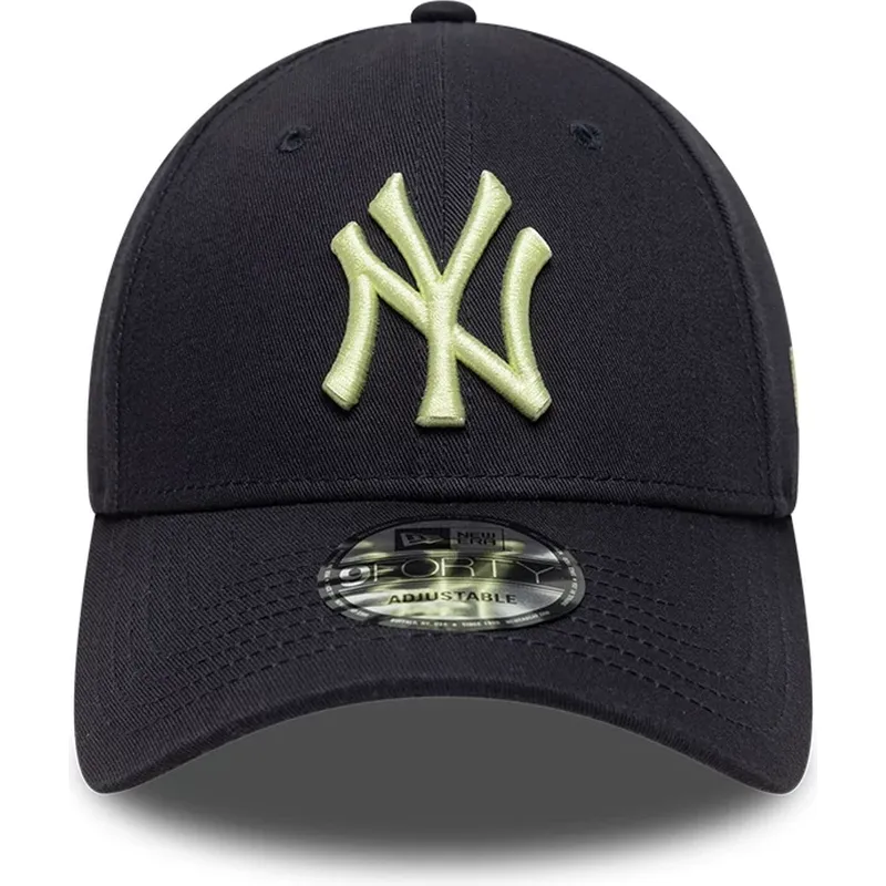 casquette-courbee-bleue-marine-ajustable-avec-logo-jaune-9forty-league-essential-new-york-yankees-mlb-new-era