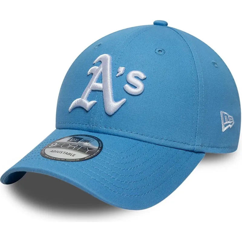 new-era-curved-brim-9forty-league-essential-oakland-athletics-mlb-light-blue-adjustable-cap