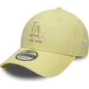casquette-courbee-jaune-ajustable-avec-logo-jaune-9forty-team-outline-los-angeles-dodgers-mlb-new-era