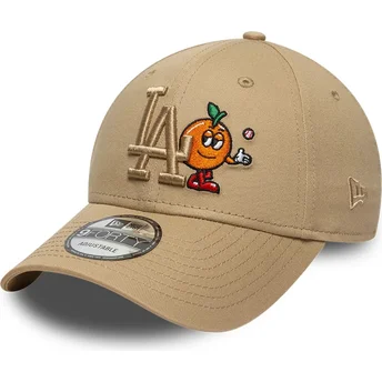 Brązowa regulowana czapka z zakrzywionym daszkiem z brązowym logo 9FORTY Tonal Icon Los Angeles Dodgers MLB New Era