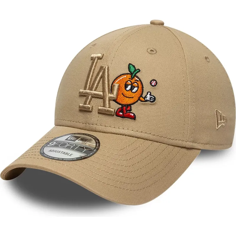 brazowa-regulowana-czapka-z-zakrzywionym-daszkiem-z-brazowym-logo-9forty-tonal-icon-los-angeles-dodgers-mlb-new-era