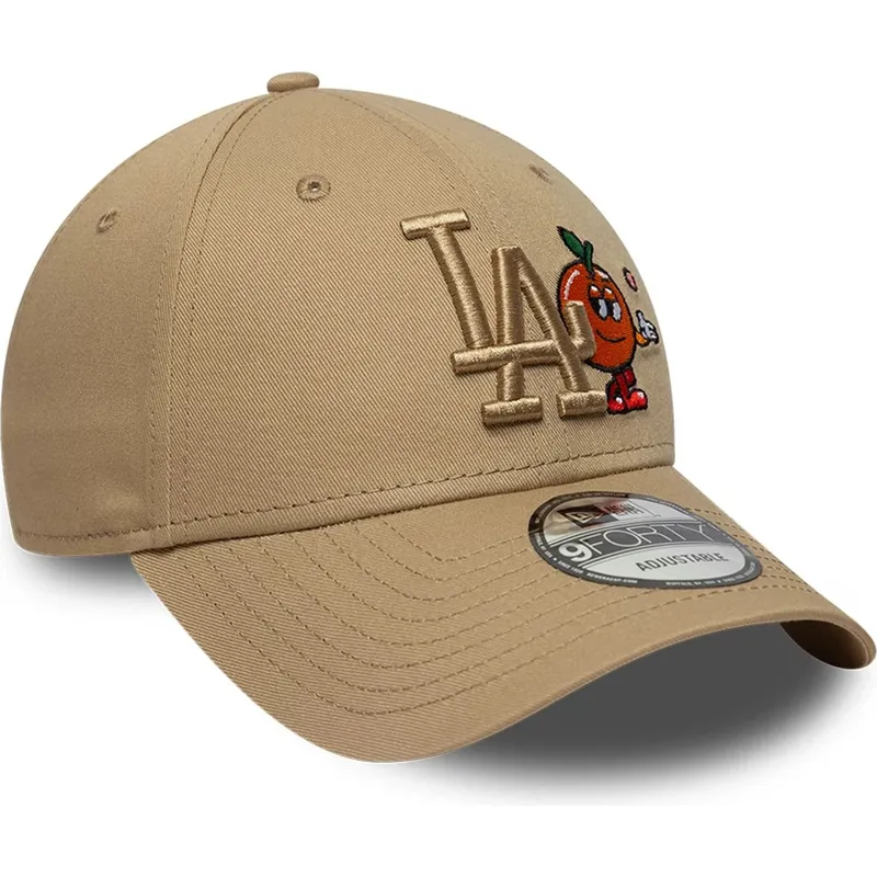 gorra-curva-marron-ajustable-con-logo-marron-9forty-tonal-icon-de-los-angeles-dodgers-mlb-de-new-era