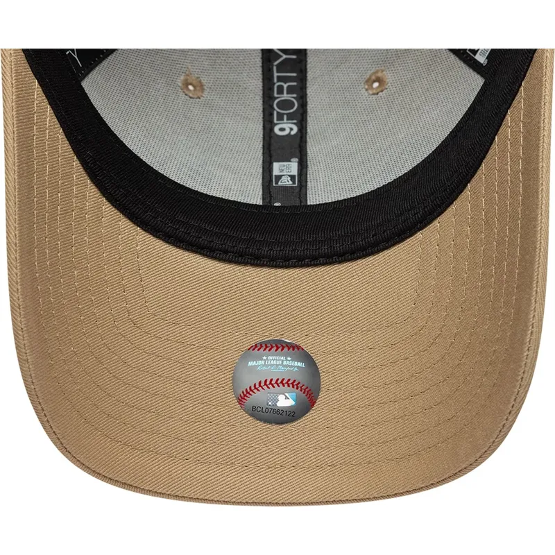 new-era-curved-brim-brown-logo-9forty-tonal-icon-los-angeles-dodgers-mlb-brown-adjustable-cap