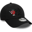 schwarze-verstellbare-curved-cap-mit-schwarzem-logo-9forty-tonal-icon-der-new-york-yankees-mlb-von-new-era