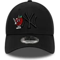 schwarze-verstellbare-curved-cap-mit-schwarzem-logo-9forty-tonal-icon-der-new-york-yankees-mlb-von-new-era