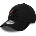schwarze-verstellbare-curved-cap-mit-schwarzem-logo-9forty-tonal-icon-der-new-york-yankees-mlb-von-new-era
