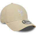 casquette-courbee-beige-ajustable-9forty-soft-cord-new-york-mets-mlb-new-era