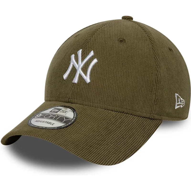 casquette-courbee-verte-ajustable-9forty-soft-cord-new-york-yankees-mlb-new-era
