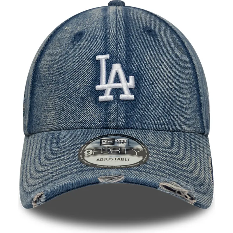 gorra-curva-azul-ajustable-9forty-acid-wash-denim-de-los-angeles-dodgers-mlb-de-new-era