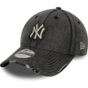 casquette-courbee-noire-ajustable-9forty-acid-wash-denim-new-york-yankees-mlb-new-era