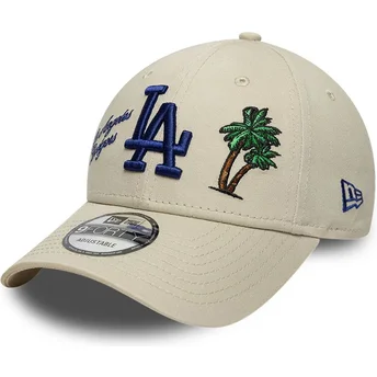 Cap curbată beige adjustable strap 9FORTY City Icon de Los Angeles Dodgers MLB de New Era