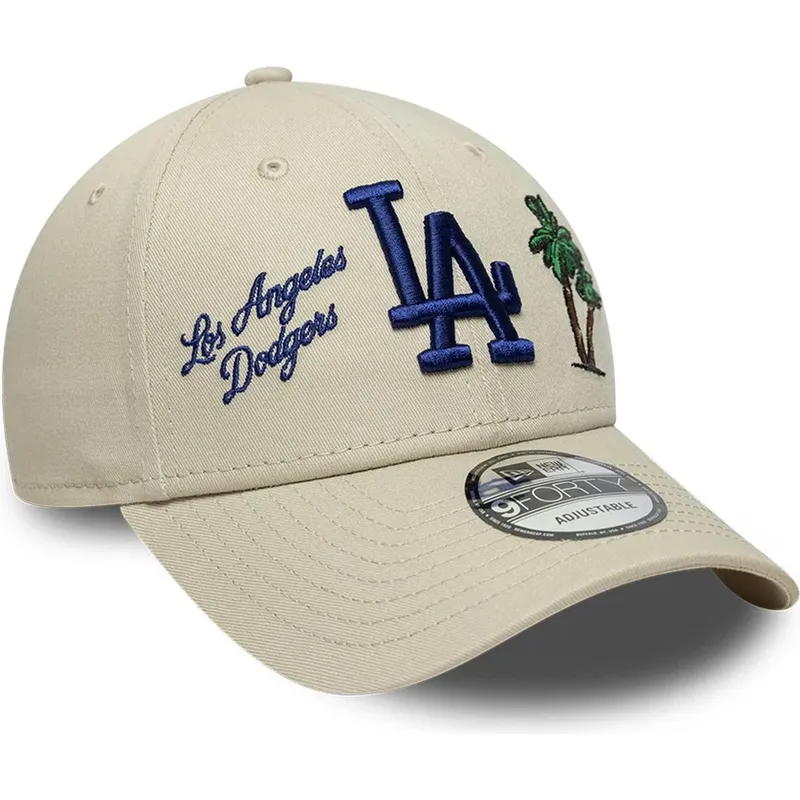 beige-verstellbare-curved-cap-9forty-city-icon-der-los-angeles-dodgers-mlb-von-new-era