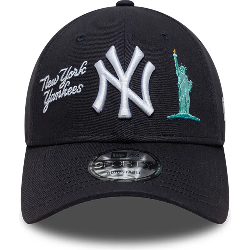 marineblaue-verstellbare-curved-cap-9forty-city-icon-der-new-york-yankees-mlb-von-new-era